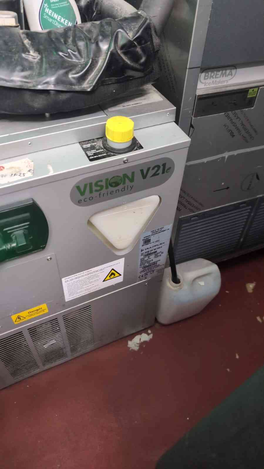 Vision V21L beer cooler beside adjacent equipment with restricted clearance
