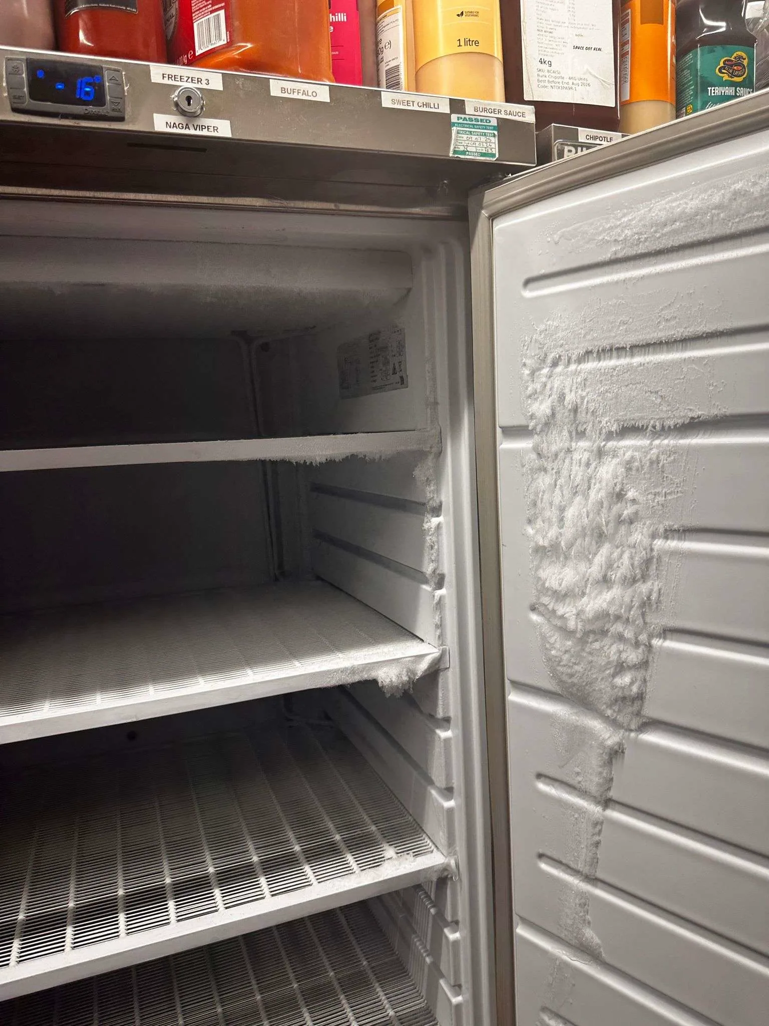 Heavy frost build up inside Blizzard LS60 freezer door area
